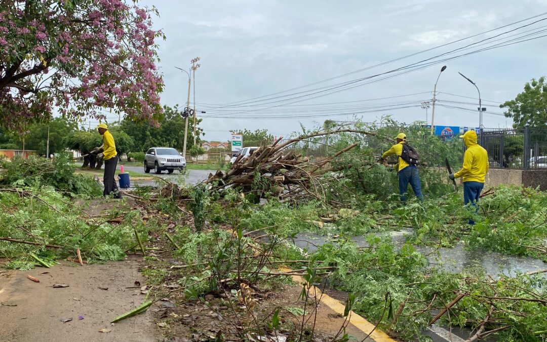 Protección Civil, Bomberos de Maracaibo e IMA desplegados en Maracaibo por las lluvias